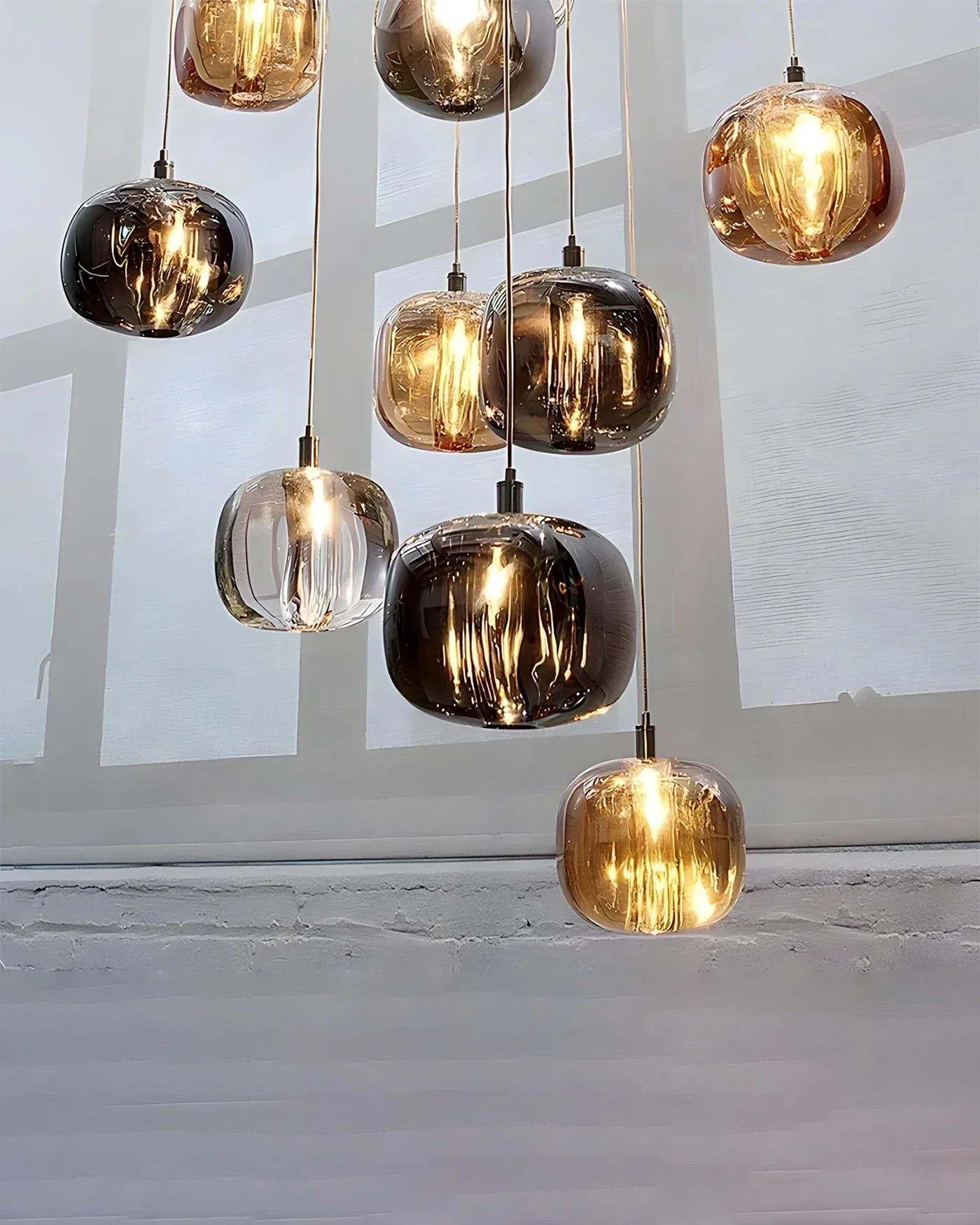 WOMO Colored Glass Multi Pendant Chandelier-WM2111 - Image 9