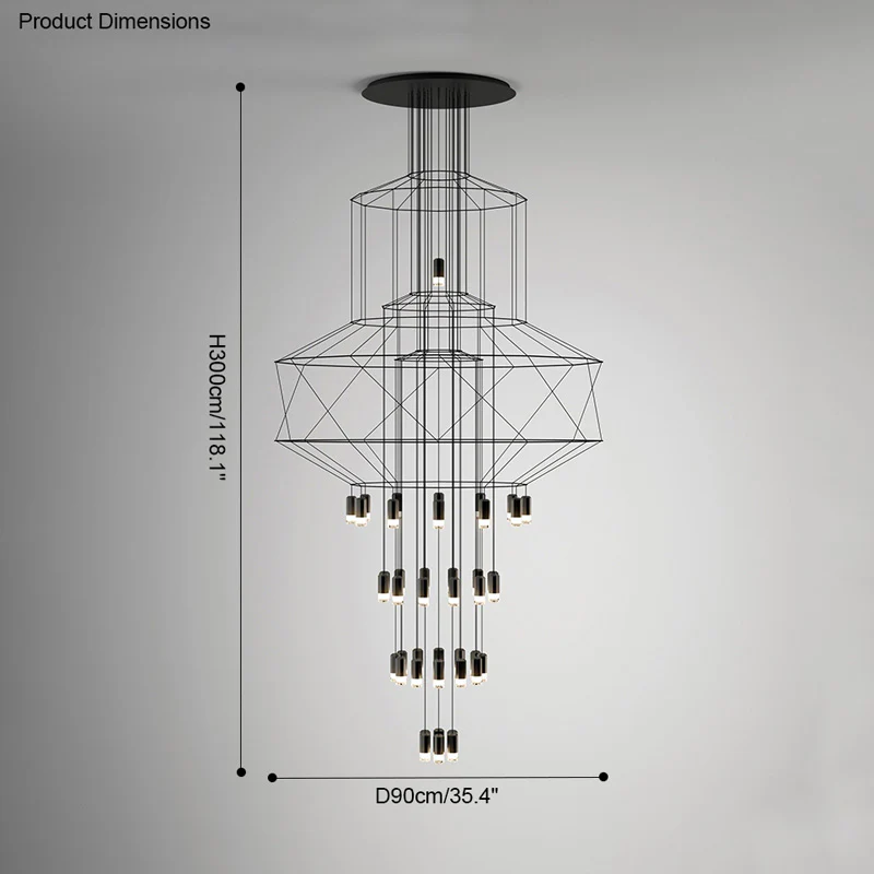 WOMO Wire Tiered Sculptural Chandelier-WM2066 - Image 27