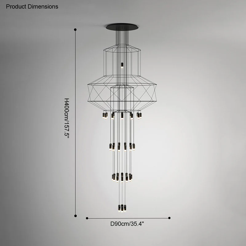 WOMO Wire Tiered Sculptural Chandelier-WM2066 - Image 29