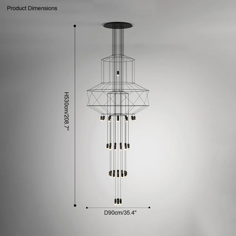 WOMO Wire Tiered Sculptural Chandelier-WM2066 - Image 31