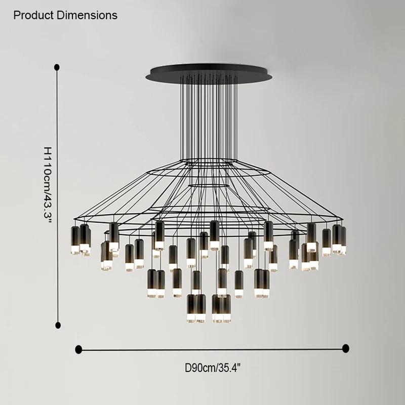 WOMO Wire Tiered Sculptural Chandelier-WM2066 - Image 33