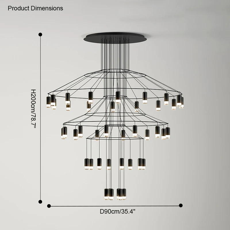 WOMO Wire Tiered Sculptural Chandelier-WM2066 - Image 35
