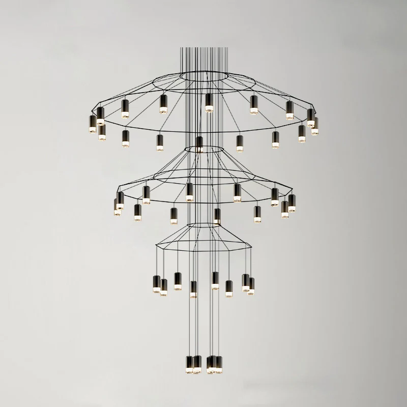 WOMO Wire Tiered Sculptural Chandelier-WM2066 - Image 36
