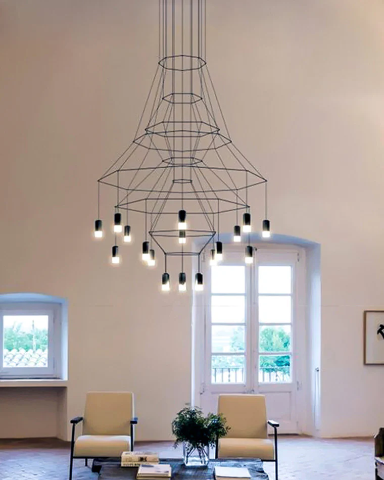 WOMO Wire Tiered Sculptural Chandelier-WM2066 - Image 6