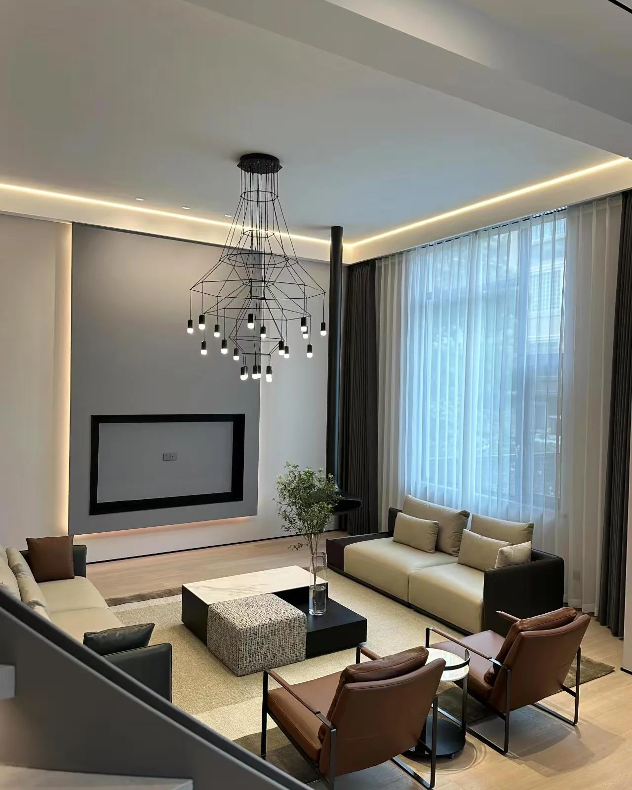 WOMO Wire Tiered Sculptural Chandelier-WM2066 - Image 8