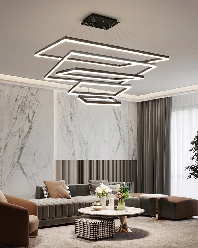 WOMO Tiered Rectangular LED Chandelier-WM2120 - Image 11