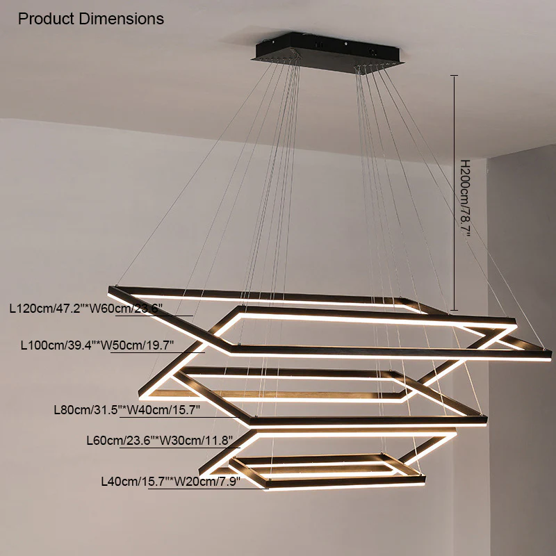 WOMO Tiered Rectangular LED Chandelier-WM2120 - Image 54