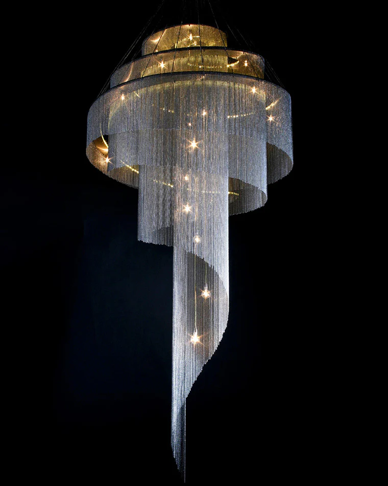 WOMO Spiral Tassel Foyer Chandelier-WM2067 - Image 14