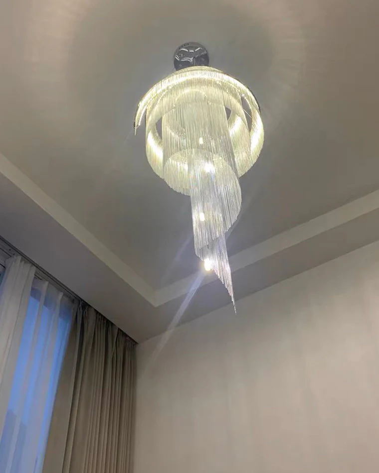 WOMO Spiral Tassel Foyer Chandelier-WM2067 - Image 19