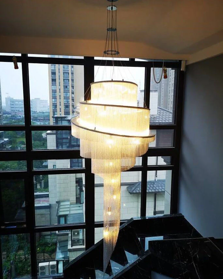 WOMO Spiral Tassel Foyer Chandelier-WM2067 - Image 20