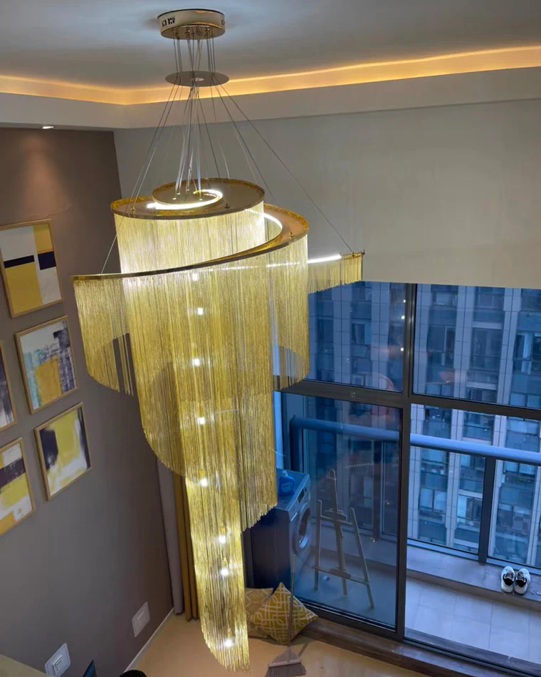 WOMO Spiral Tassel Foyer Chandelier-WM2067 - Image 21