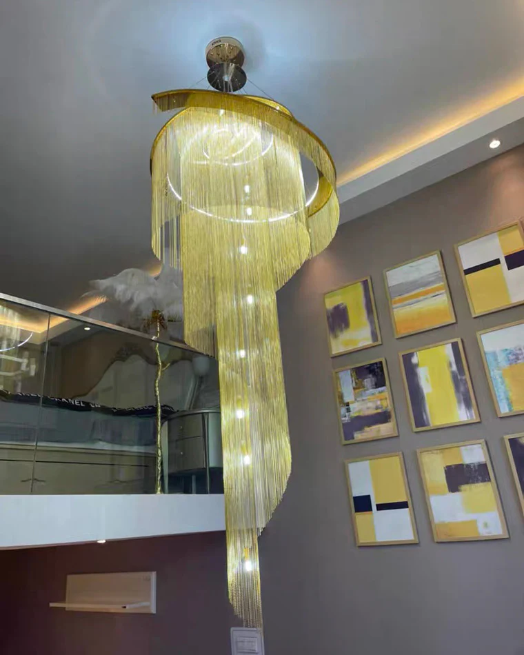 WOMO Spiral Tassel Foyer Chandelier-WM2067 - Image 22