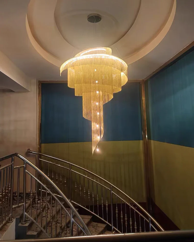 WOMO Spiral Tassel Foyer Chandelier-WM2067 - Image 24