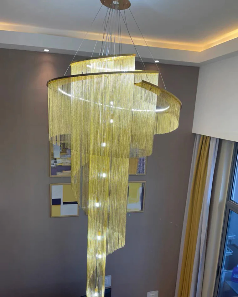 WOMO Spiral Tassel Foyer Chandelier-WM2067 - Image 26