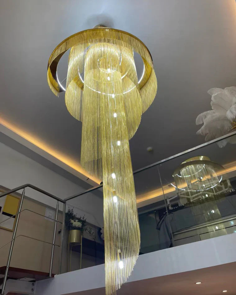 WOMO Spiral Tassel Foyer Chandelier-WM2067 - Image 28