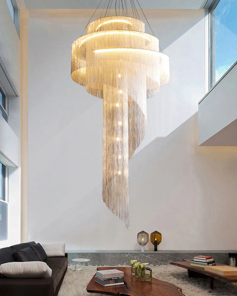 WOMO Spiral Tassel Foyer Chandelier-WM2067 - Image 3