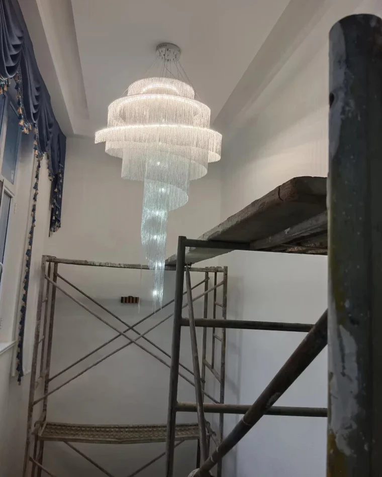 WOMO Spiral Tassel Foyer Chandelier-WM2067 - Image 30