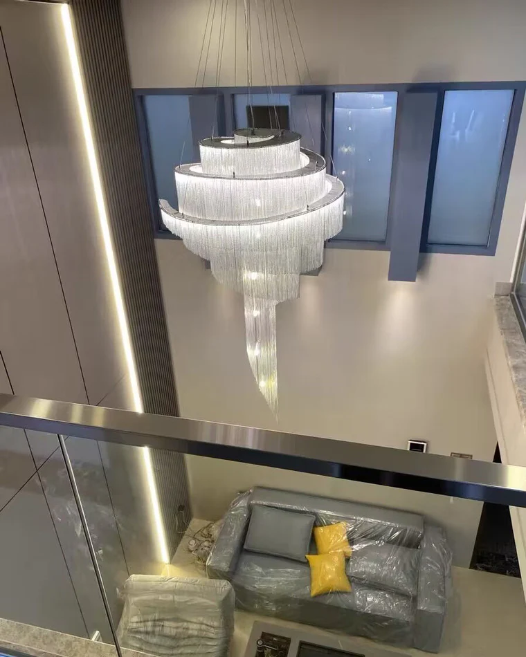 WOMO Spiral Tassel Foyer Chandelier-WM2067 - Image 31