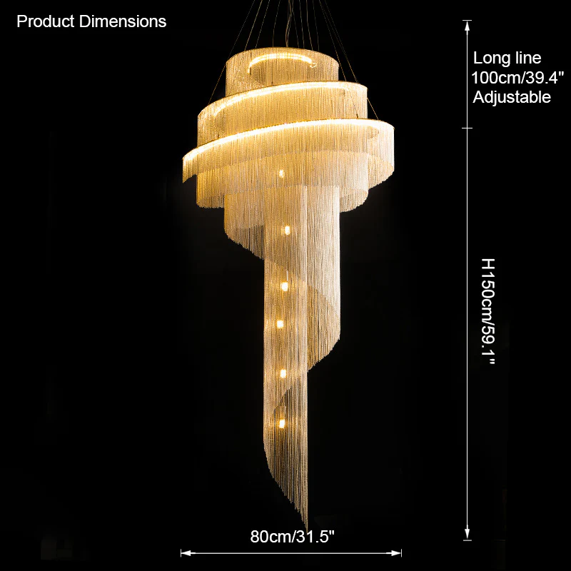 WOMO Spiral Tassel Foyer Chandelier-WM2067 - Image 38