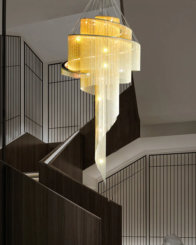 WOMO Spiral Tassel Foyer Chandelier-WM2067 - Image 4
