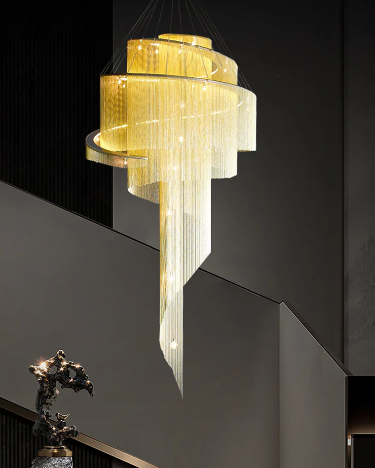 WOMO Spiral Tassel Foyer Chandelier-WM2067 - Image 5