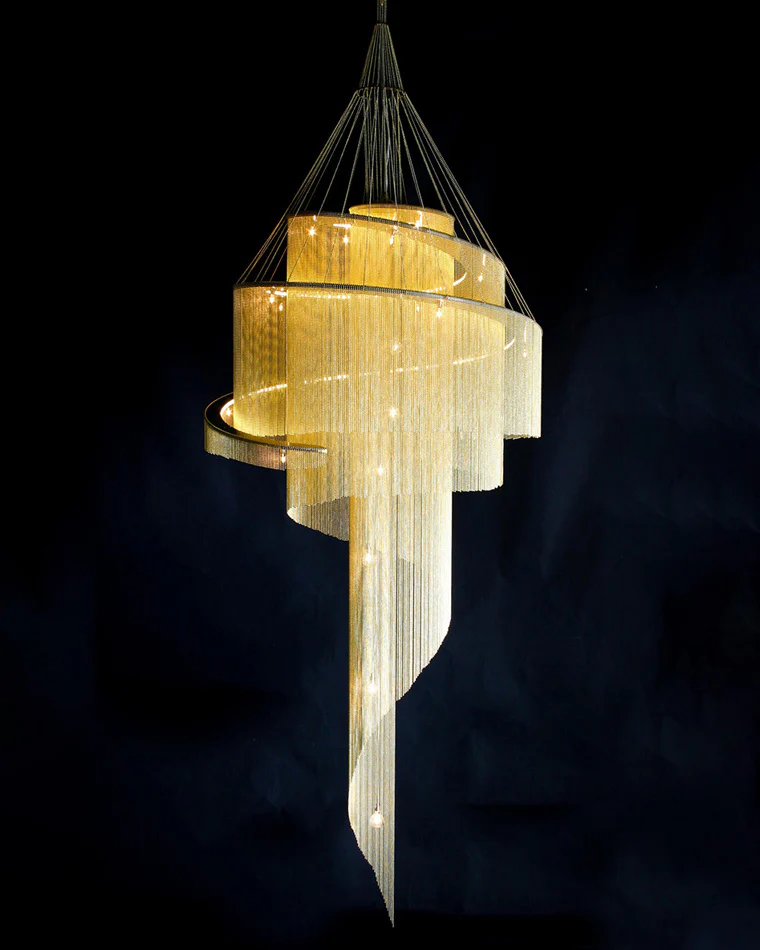 WOMO Spiral Tassel Foyer Chandelier-WM2067 - Image 6