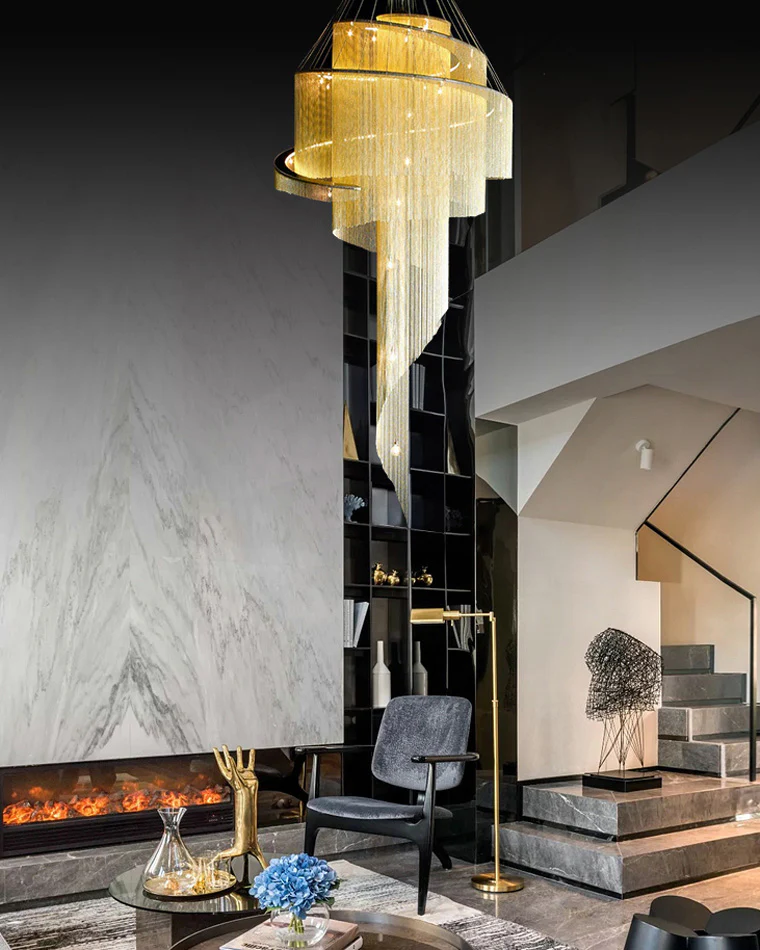 WOMO Spiral Tassel Foyer Chandelier-WM2067 - Image 7