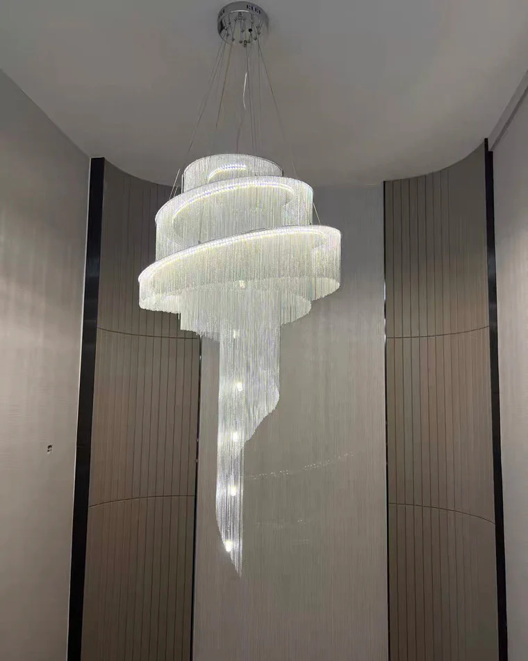 WOMO Spiral Tassel Foyer Chandelier-WM2067 - Image 8