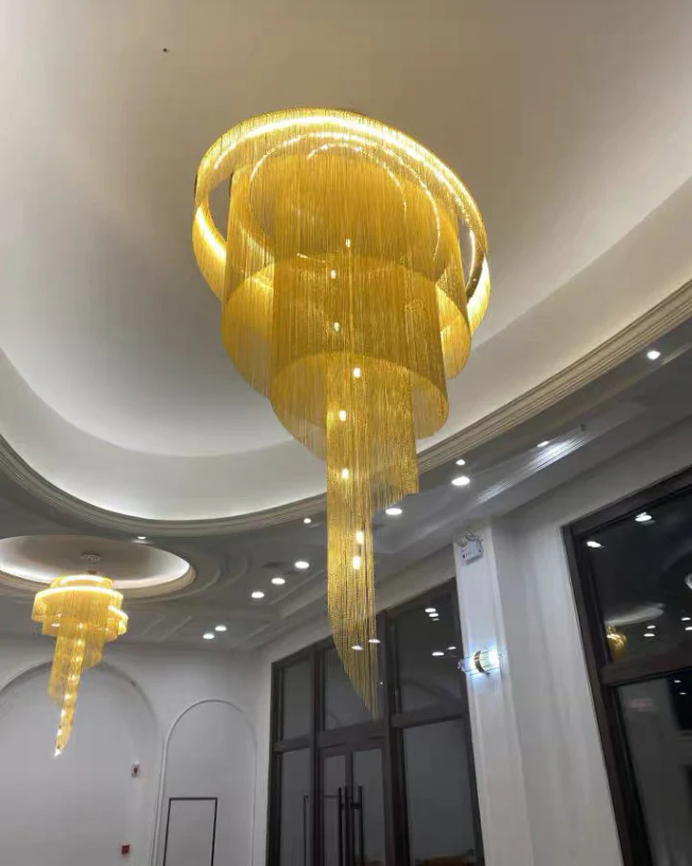 WOMO Spiral Tassel Foyer Chandelier-WM2067 - Image 9