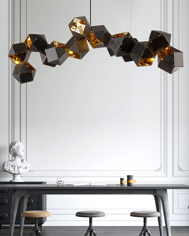 WOMO Long Steel Sculptural Chandelier-WM2076 - Image 18