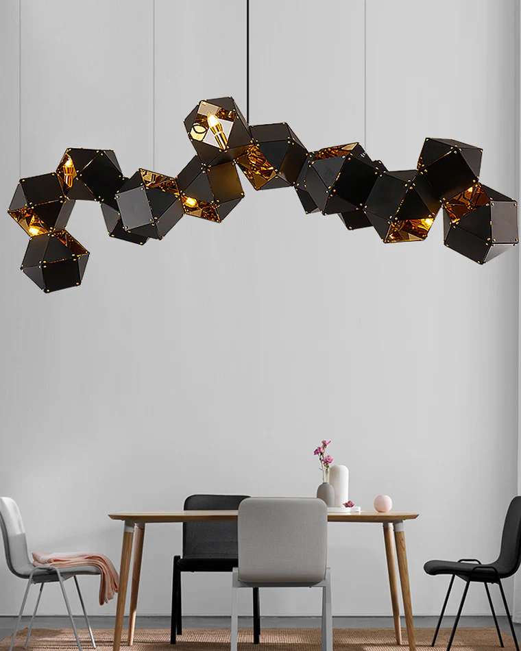 WOMO Long Steel Sculptural Chandelier-WM2076 - Image 2