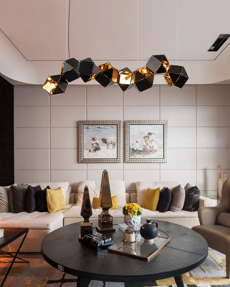 WOMO Long Steel Sculptural Chandelier-WM2076 - Image 23
