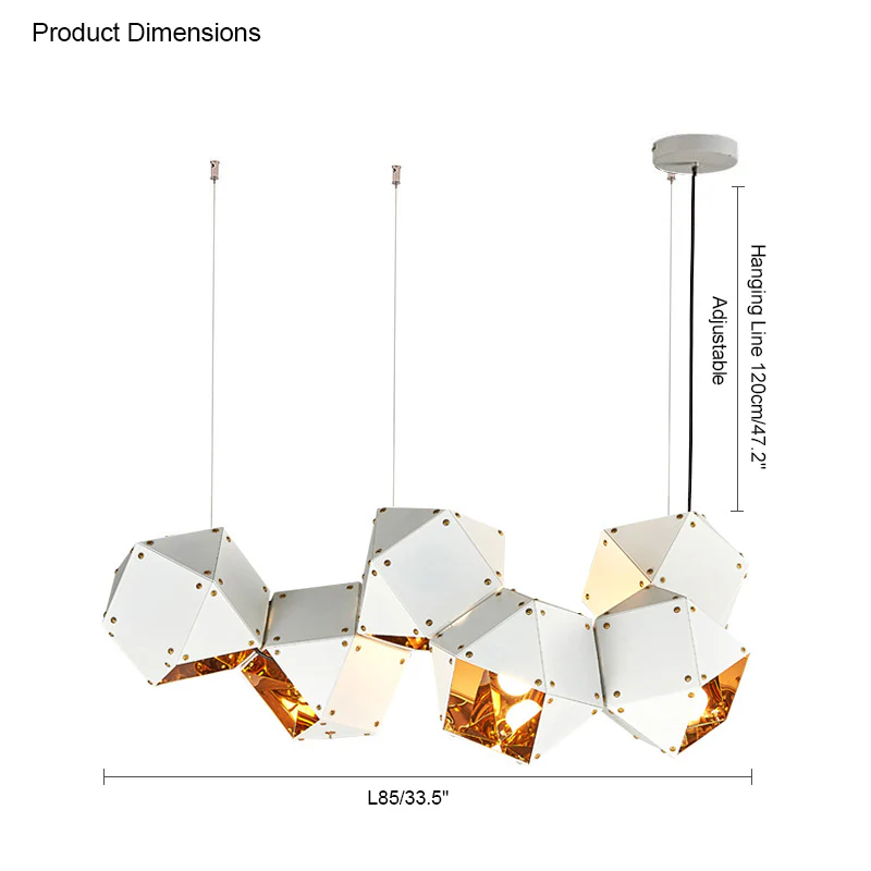 WOMO Long Steel Sculptural Chandelier-WM2076 - Image 28