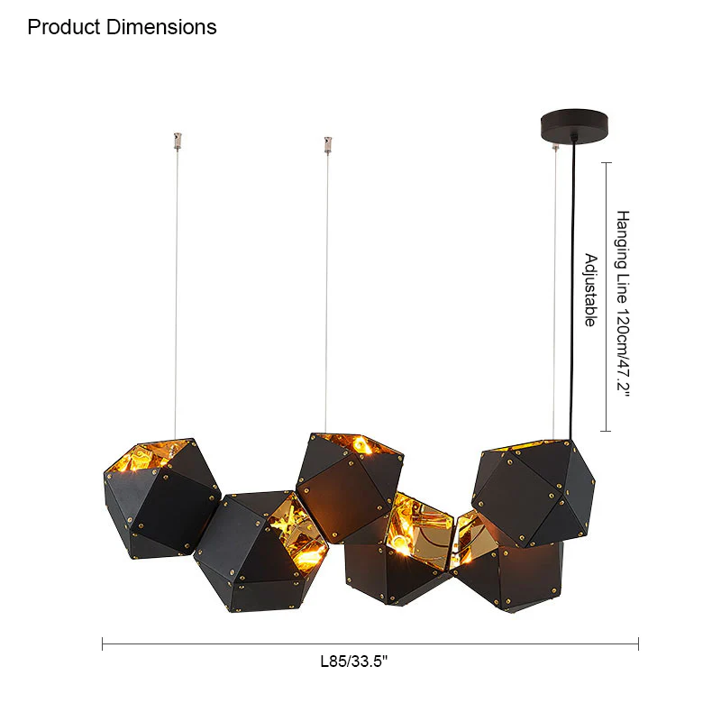 WOMO Long Steel Sculptural Chandelier-WM2076 - Image 29