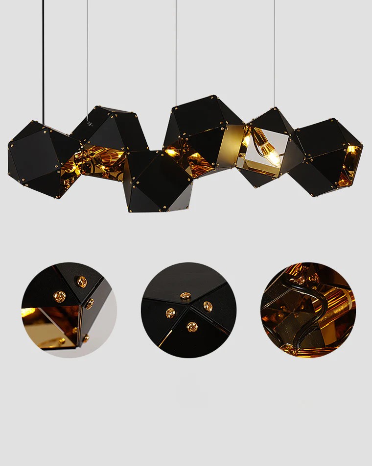 WOMO Long Steel Sculptural Chandelier-WM2076 - Image 3