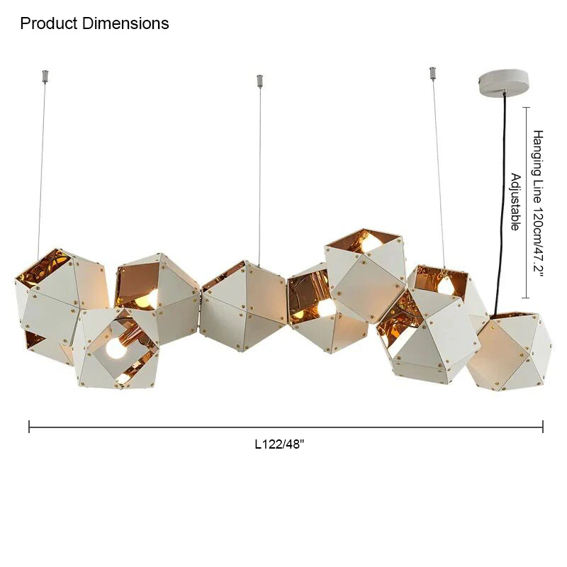 WOMO Long Steel Sculptural Chandelier-WM2076 - Image 32
