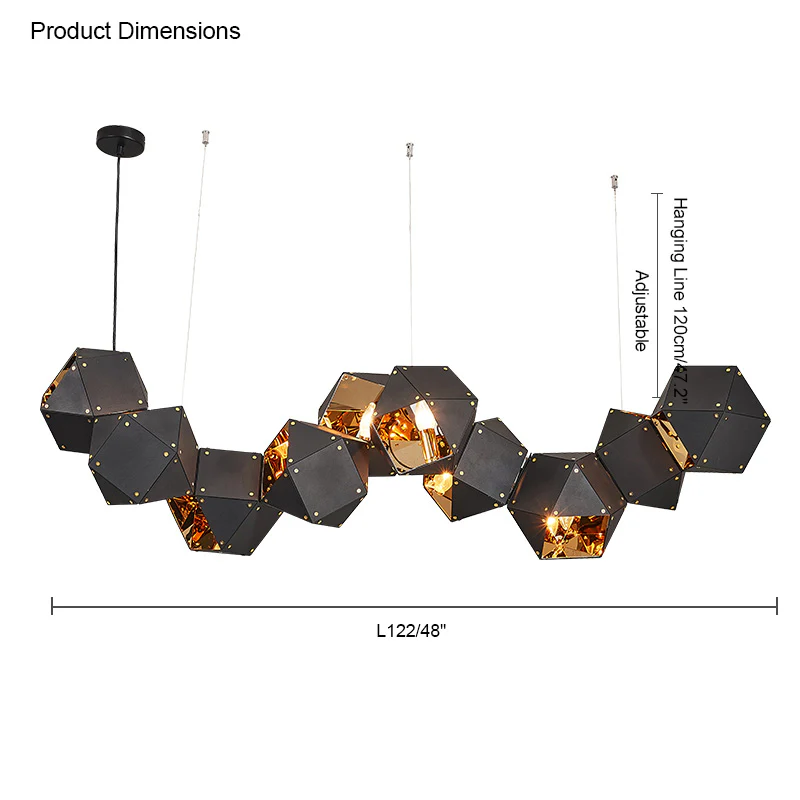 WOMO Long Steel Sculptural Chandelier-WM2076 - Image 33