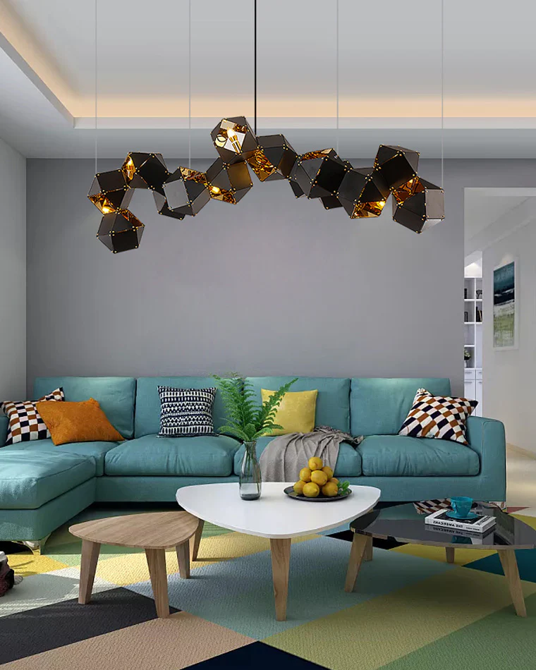 WOMO Long Steel Sculptural Chandelier-WM2076 - Image 5