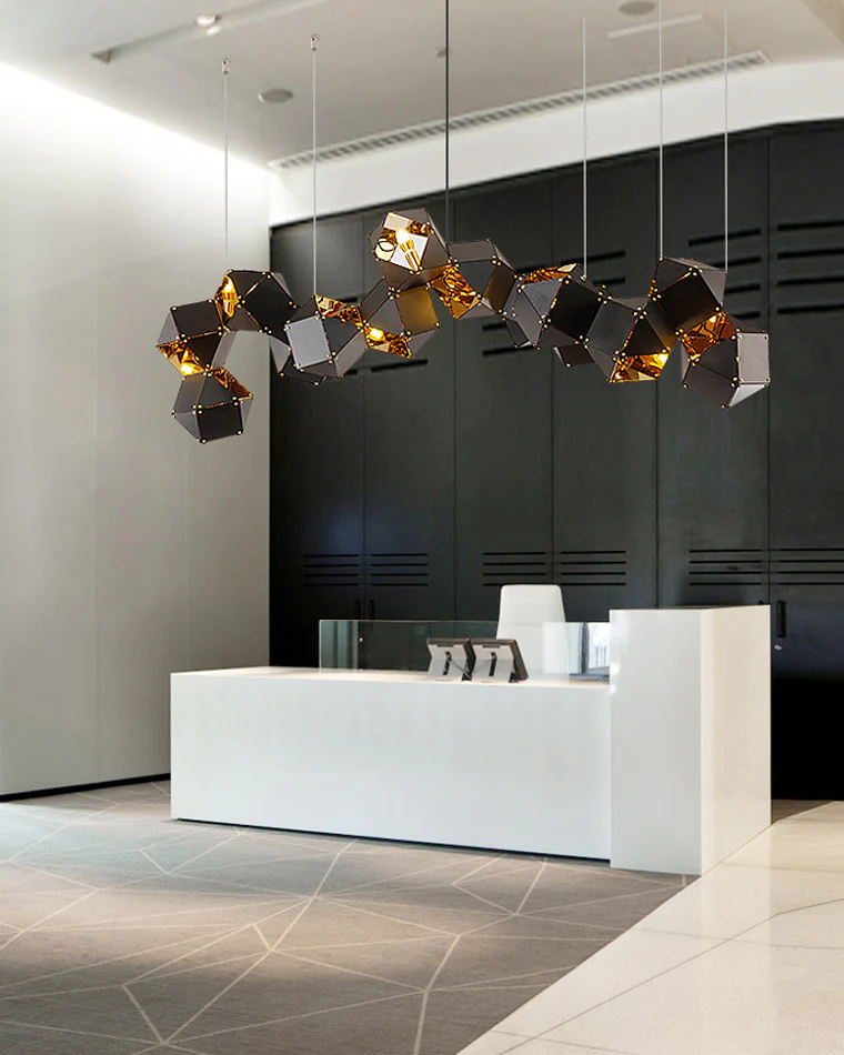 WOMO Long Steel Sculptural Chandelier-WM2076 - Image 6