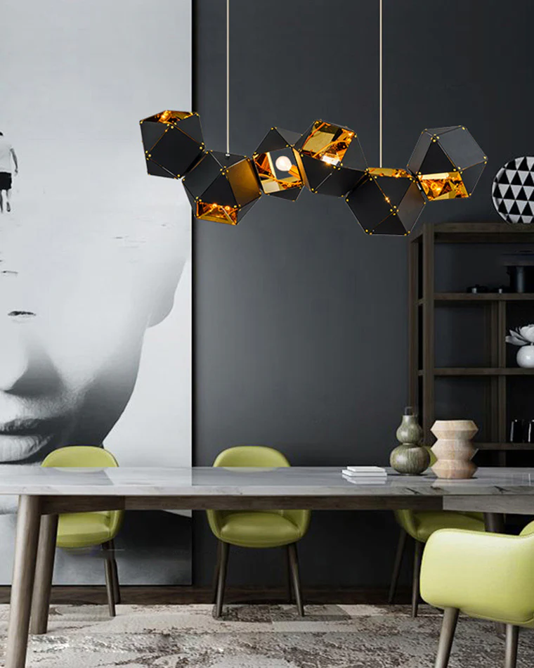 WOMO Long Steel Sculptural Chandelier-WM2076 - Image 8