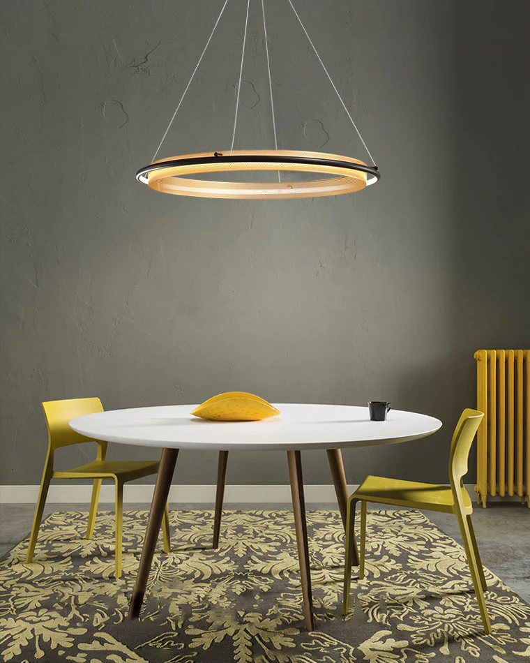 WOMO Black and Gold Ring LED Chandelier-WM2119a - Image 10