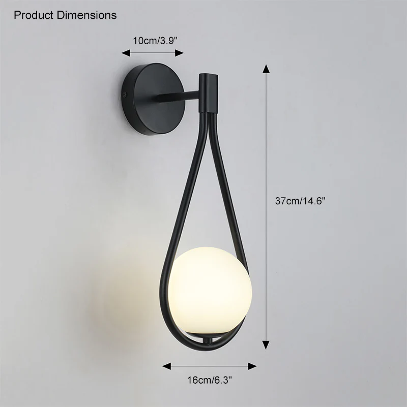 WOMO Glass Globe Tear Drop Wall Sconce-WM6022 - Image 22