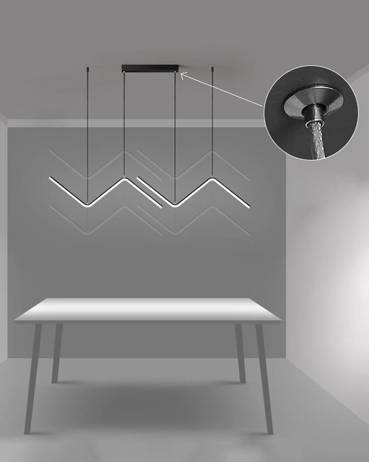 WOMO ZigZag LED Kitchen Pendant Light-WM2154 - Image 6