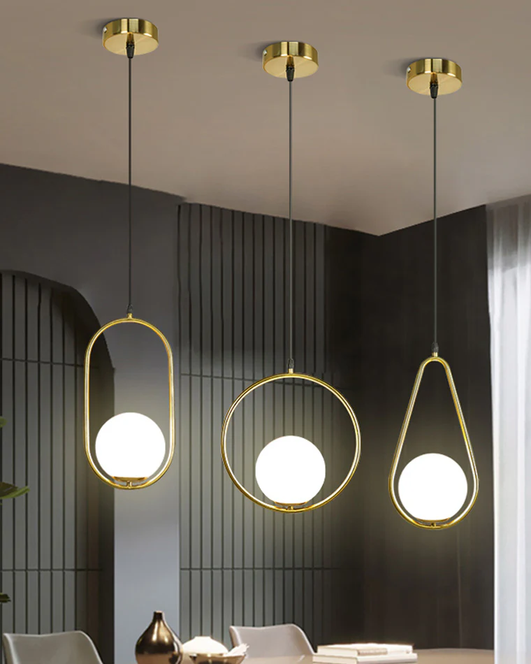 WOMO Glass Globe Pendant Light-WM2097 - Image 17
