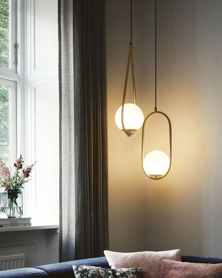 WOMO Glass Globe Pendant Light-WM2097 - Image 22