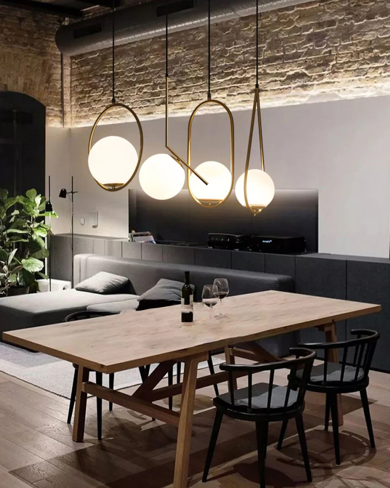 WOMO Glass Globe Pendant Light-WM2097 - Image 3
