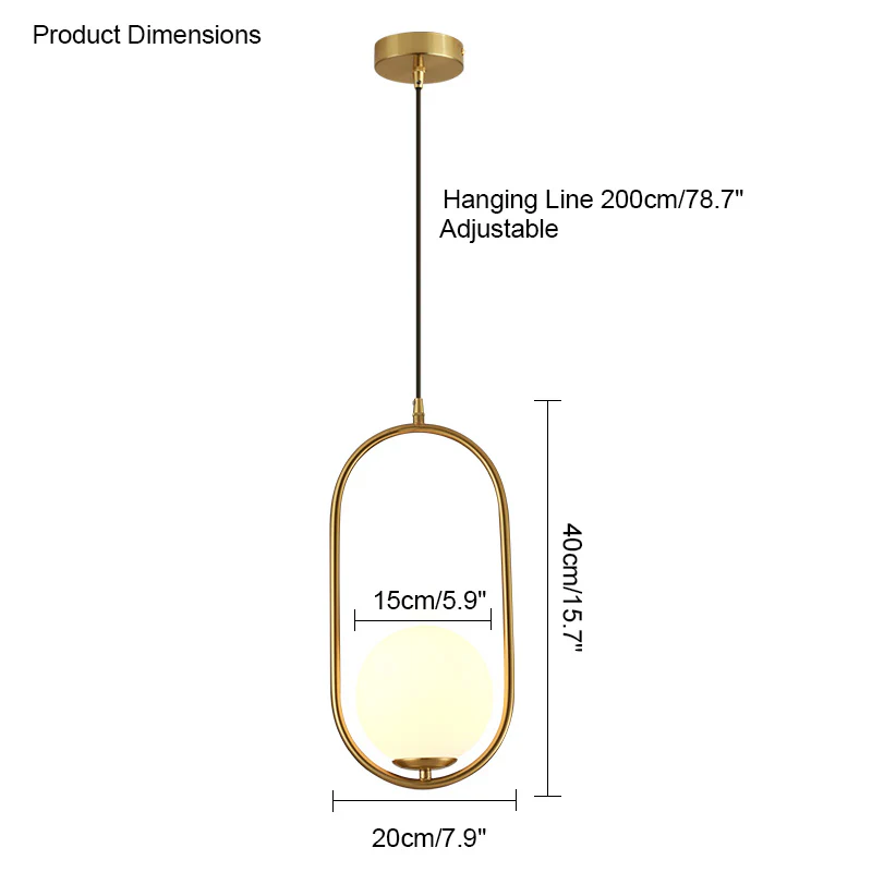 WOMO Glass Globe Pendant Light-WM2097 - Image 31