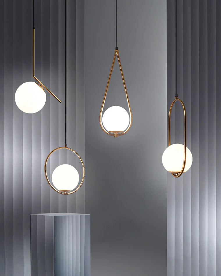 WOMO Glass Globe Pendant Light-WM2097 - Image 8