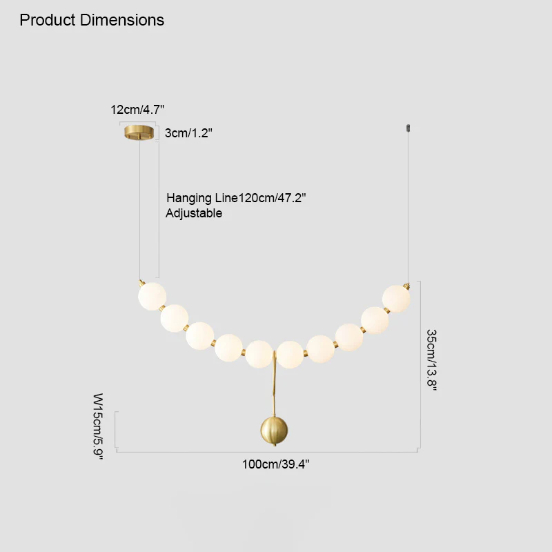 WOMO String Pearl Chandelier-WM2102 - Image 36