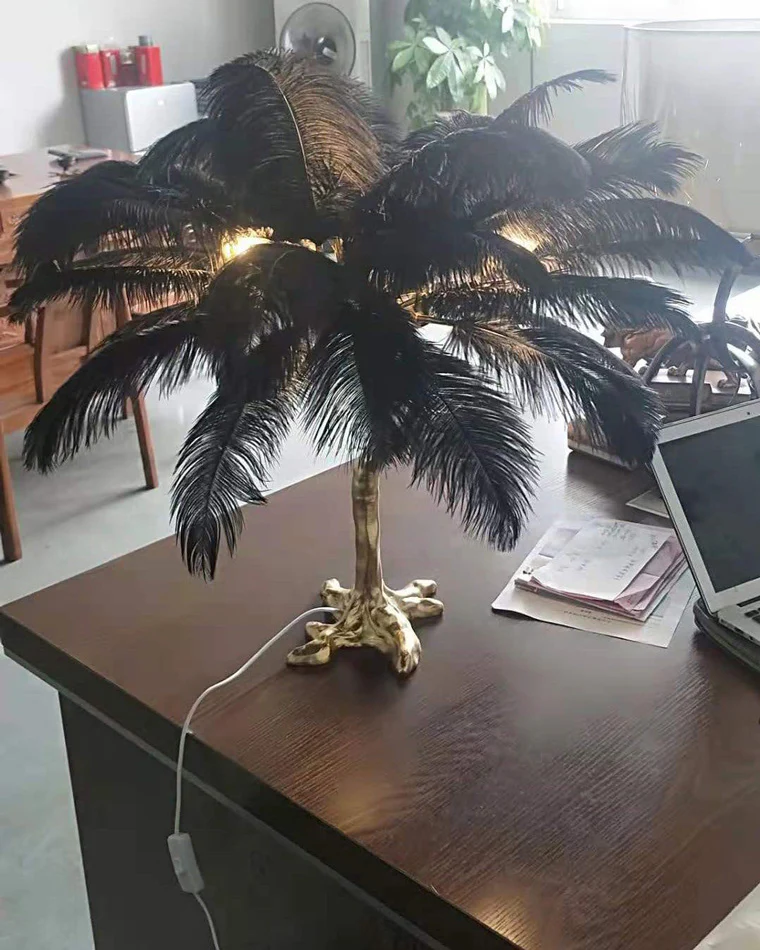 WOMO Feather Palm Tree Table Lamp-WM8016 - Image 10